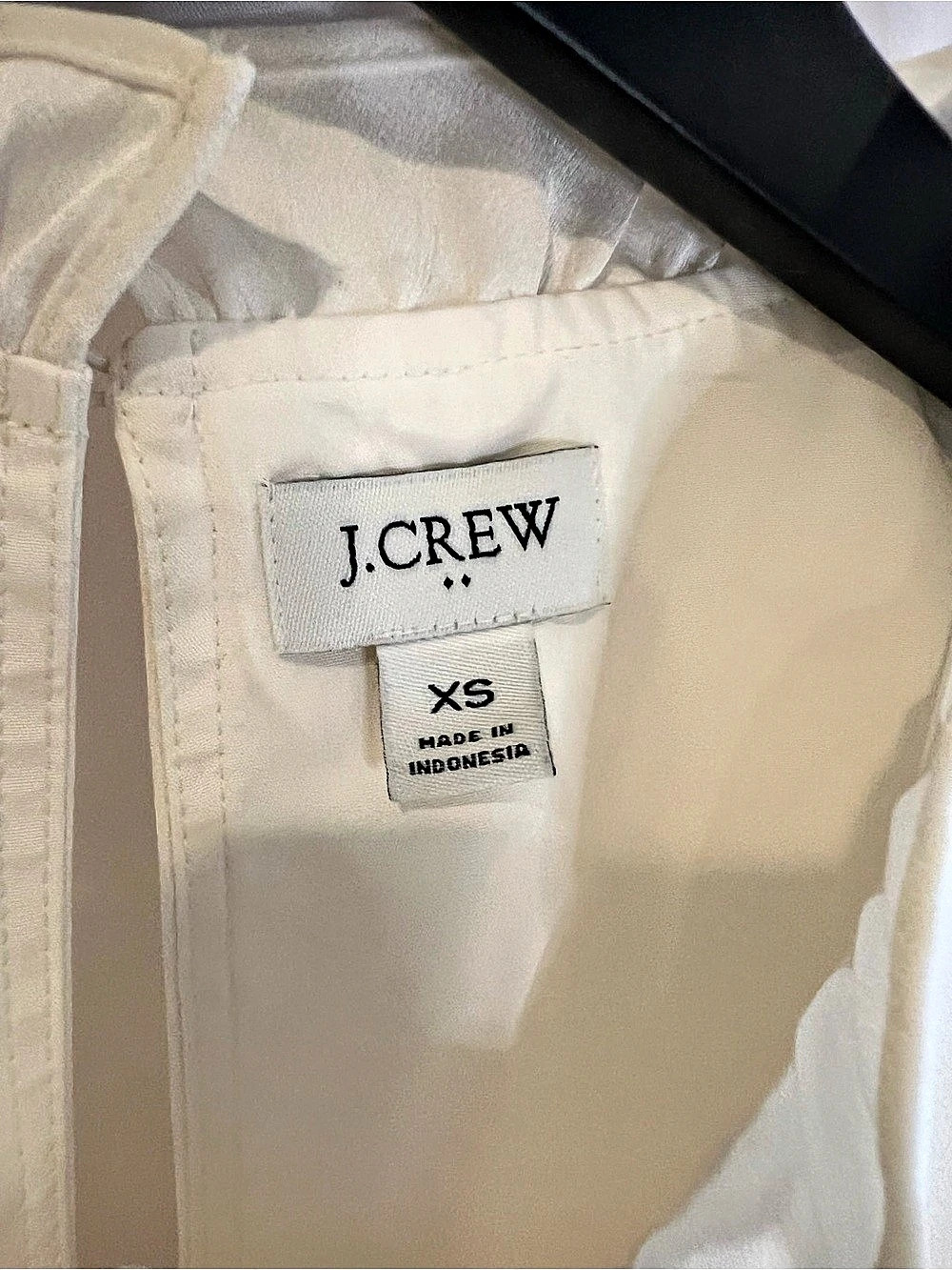 J.Crew Ruffle-neck shell in satin-crepe Shell Blouse Cream XS - Picture 3 of 3